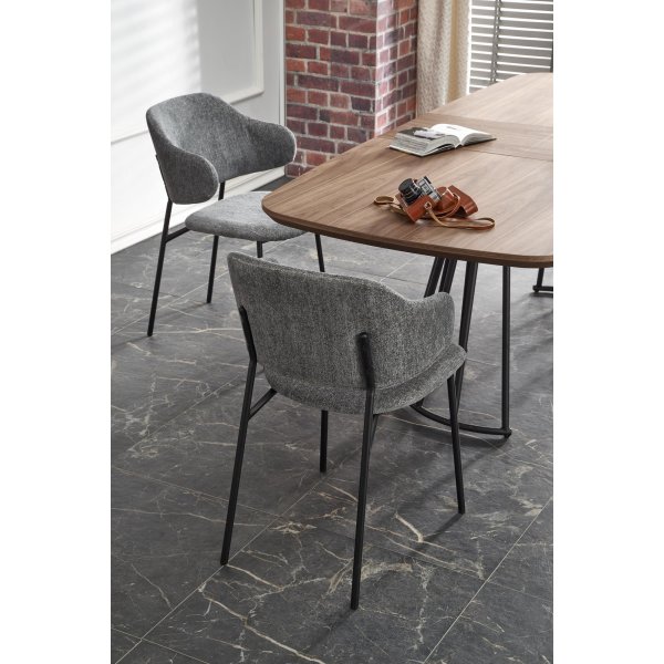 Everton Esstisch 180-200 x 100 cm - Walnuss/Schwarz