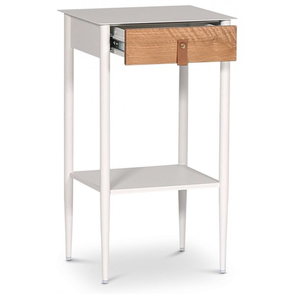 Flash Nachttisch - Weie/gelte Eiche + Mbelfe