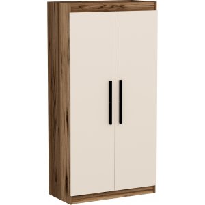 Akser Kleiderschrank - Heller Walnuss/Beige