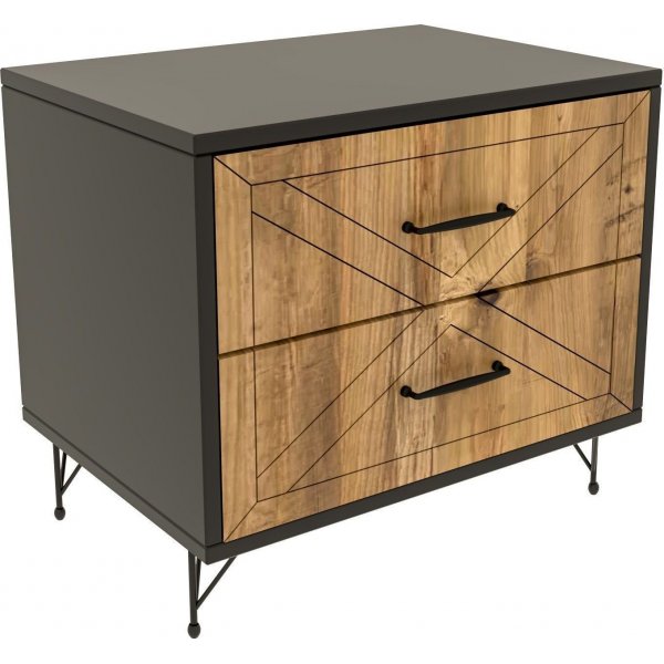 Felicita Nachttisch - Anthrazit/Kiefer