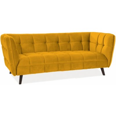 Renae 3-Sitzer-Sofa aus gelbem Samt