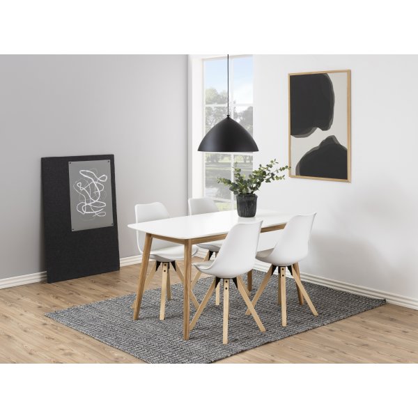 Dima Esszimmerstuhl - Weißes PU/Gummiholz Dima Esszimmerstuhl - Weißes PU/Gummiholz