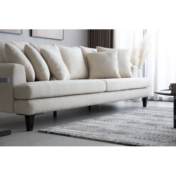 Beiges 4-Sitzer-Sofa mit losen Kissen - Remy
