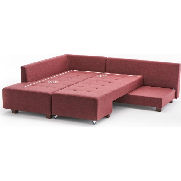 Ecksofa Manama - Burgund