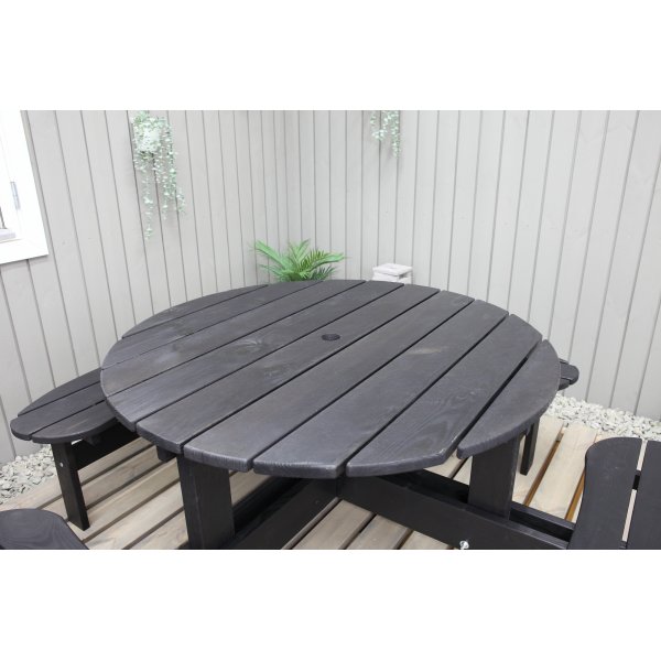 Ronda-Mbelgruppe - Gartenbank und Tisch in einem - Schwarz