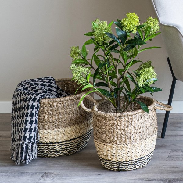 Seitenplaid Schwarz/Beige 130 x 180 cm