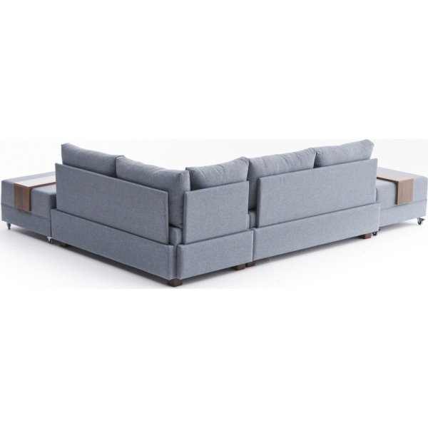 Fly Ecksofa rechts - Blau