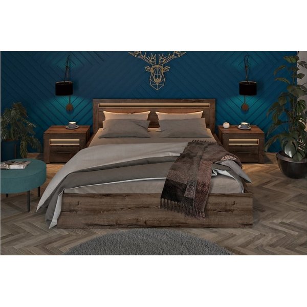 Baylar Nachttisch - Dunkle Eiche Baylar Nachttisch - Dunkle Eiche