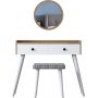 Bijou Schminktisch 3, 99 x 40 cm - Walnuss/Wei