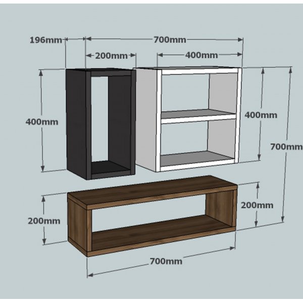 Echelon Wandregal - Wei/Anthrazit/Walnuss