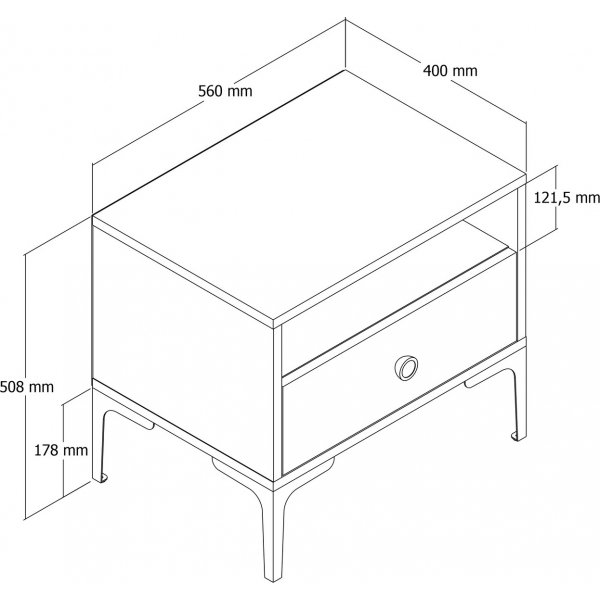 Lisbon Nachttisch - Weiß Lisbon Nachttisch - Weiß