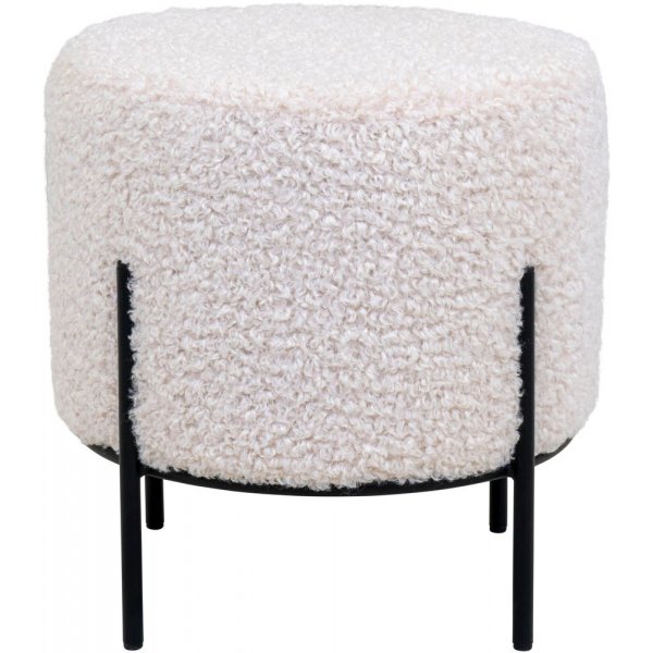 Alford Pouf - Lammleder (Kunstleder)/schwarz + Möbelreinigung Alford Pouf - Lammleder (Kunstleder)/schwarz + Möbelreinigung