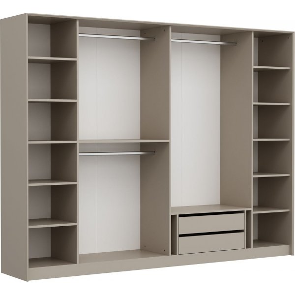 Cavolo Kleiderschrank 270x52x210 cm - Wei�/Gold