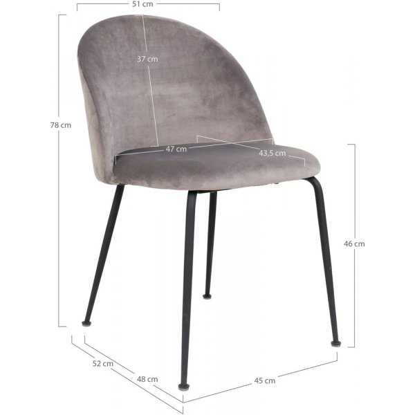 Geneve Esszimmerstuhl - Grau/Schwarz Geneve Esszimmerstuhl - Grau/Schwarz