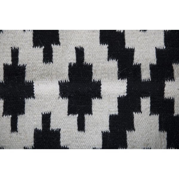 Wollteppich Rachel - Schwarz / Weiß Wolle Wollteppich Rachel - Schwarz / Weiß Wolle