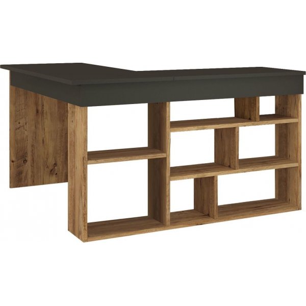 Tywin Eckschreibtisch 129x120 cm - Kiefer/schwarz Tywin Eckschreibtisch 129x120 cm - Kiefer/schwarz