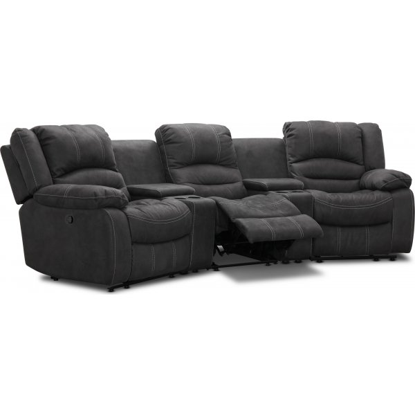 Kensington elektrisches 3-Sitzer-Sofa mit verstellbarer Kopfsttze - Grau