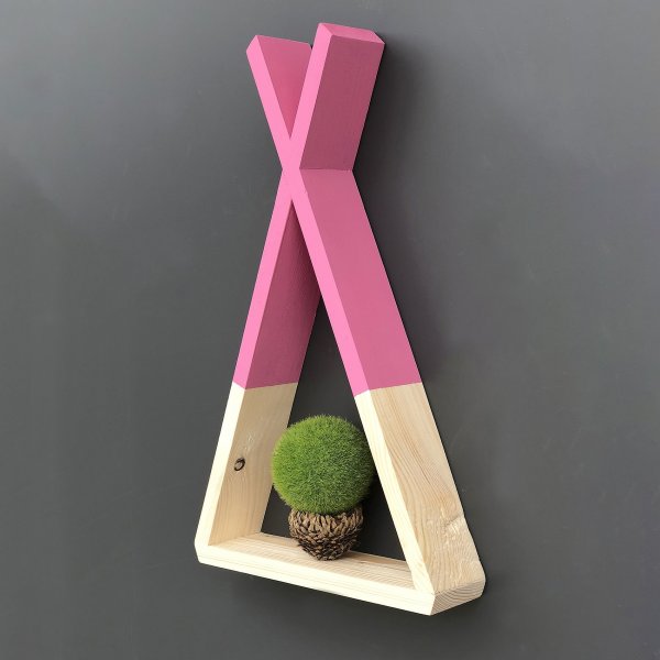 Rafa Wandregal 142 - Holz/Rosa