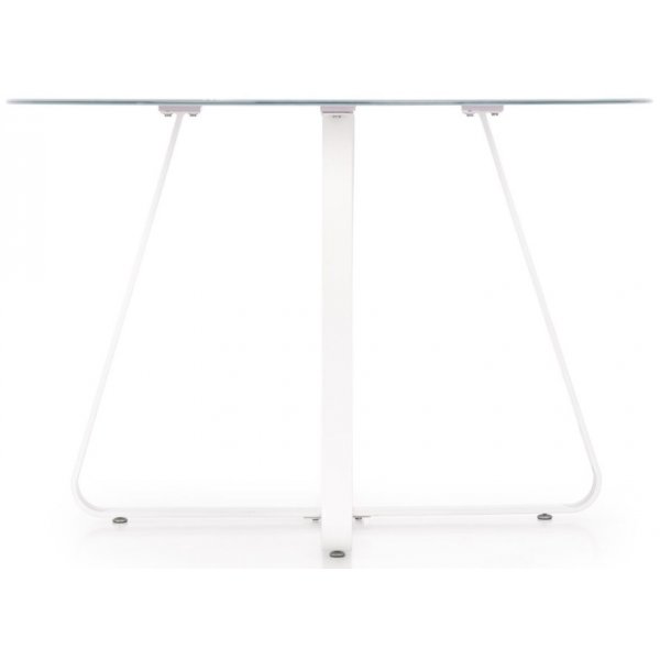 Raphael runder Esstisch 115 cm - Weiß (Glas) / Metall Raphael runder Esstisch 115 cm - Weiß (Glas) / Metall