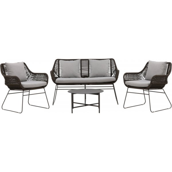 Sofagruppe Davao - Dunkelgrau/Braun