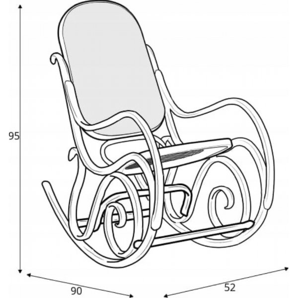 Komfort-Schaukelstuhl - Braun/Wenge