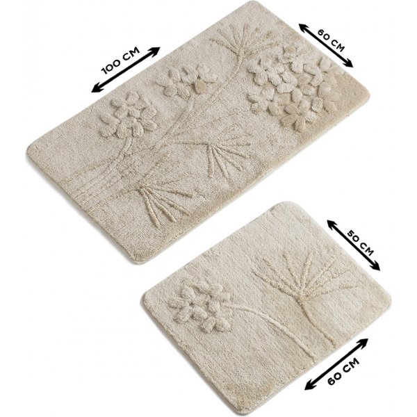 Badezimmerteppich Orchidee - Beige