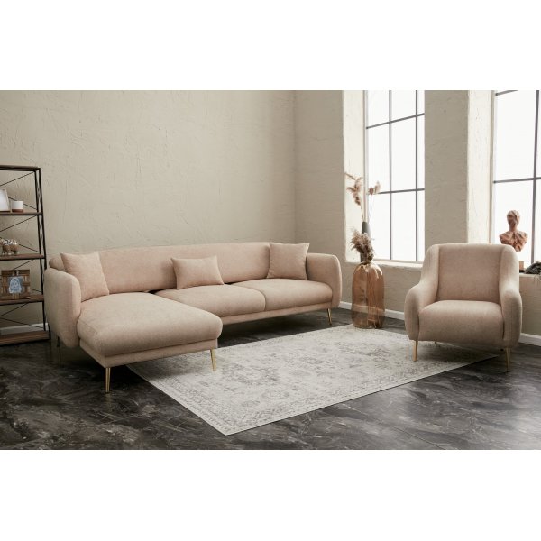Simena Diwansofa links - Beige/Gold Simena Diwansofa links - Beige/Gold