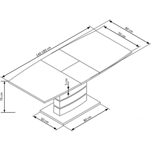 Adine Esstisch 140-180 cm - weiß/schwarz Adine Esstisch 140-180 cm - weiß/schwarz