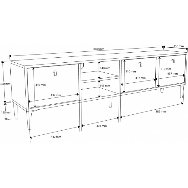 Vision TV-Stnder - Wei/Eiche