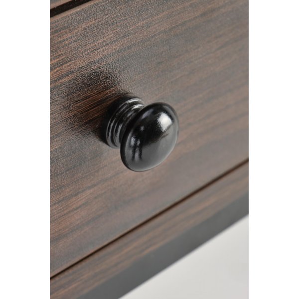 Schreibtisch mit Schubladen Nussbaum 123 cm breit