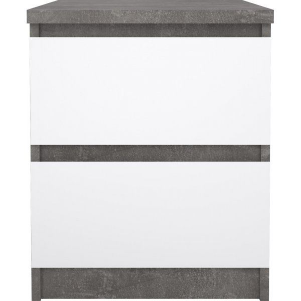 Naia Nachttisch 2 - Beton/wei