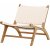 Rike Loungesessel - Creme PU/Teak