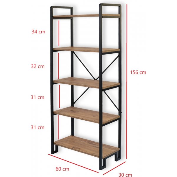Abel Bücherregal - Kiefer/Schwarz Abel Bücherregal - Kiefer/Schwarz