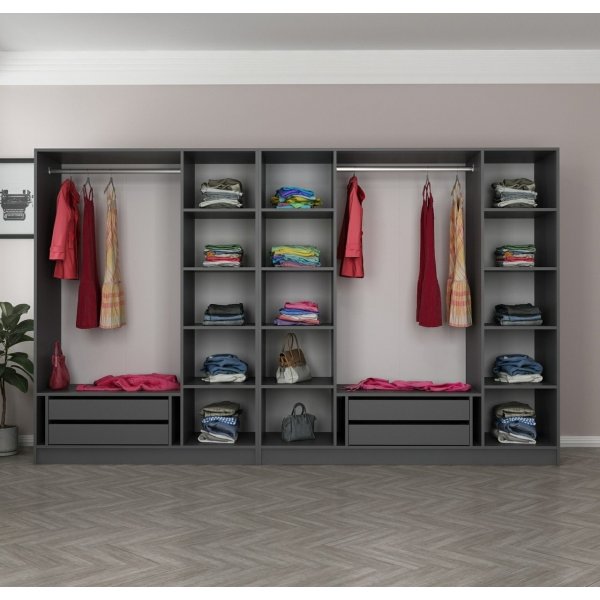 Cavolo Kleiderschrank 315 cm, Variante B - Anthrazit