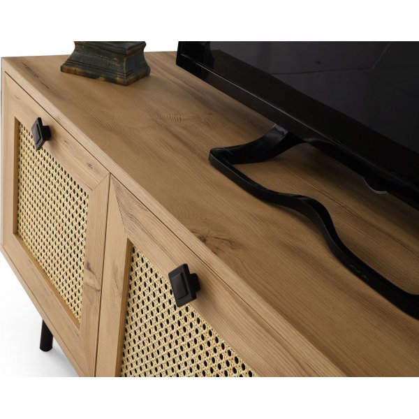 Alcazar Medienbank 140 cm - Eiche/schwarz