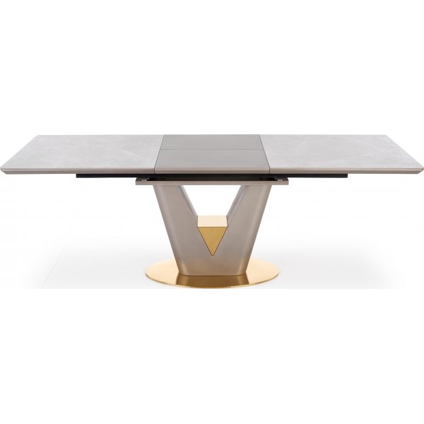 Valentino Esstisch 160-220 x 90 cm - Grauer Marmor/Hellgrau/Gold Valentino Esstisch 160-220 x 90 cm - Grauer Marmor/Hellgrau/Gold