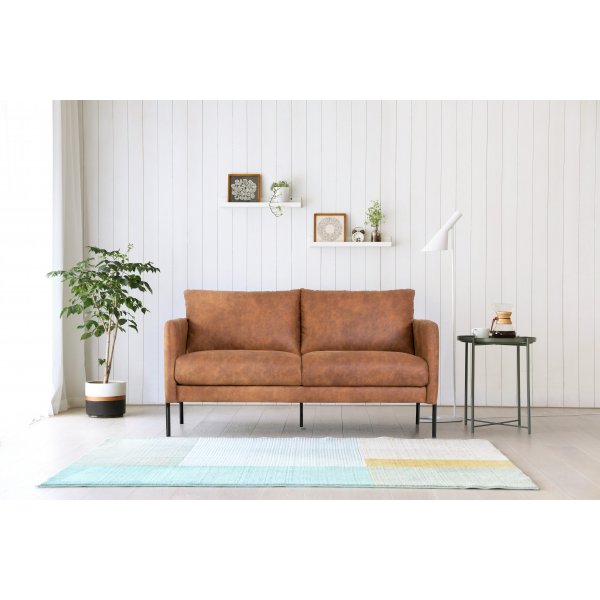Kingsley 2,5-Sitzer Sofa - Cognac (ko-Leder) + Textilreinigung fr Mbel
