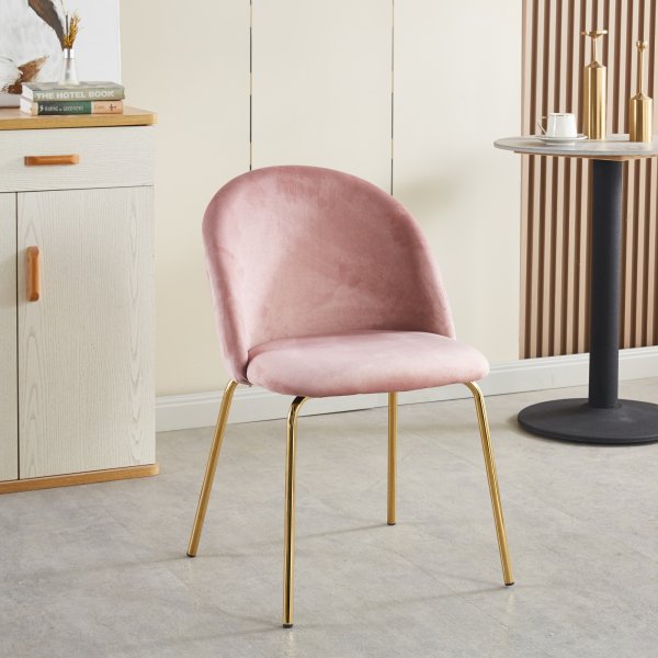 Giovani Velvetstuhl - Rosa/Braun