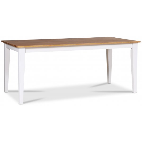 Dalarös Essgruppe 140 cm Tisch weiß/ Eiche mit 4 Stühlen Dalarös Essgruppe 140 cm Tisch weiß/ Eiche mit 4 Stühlen