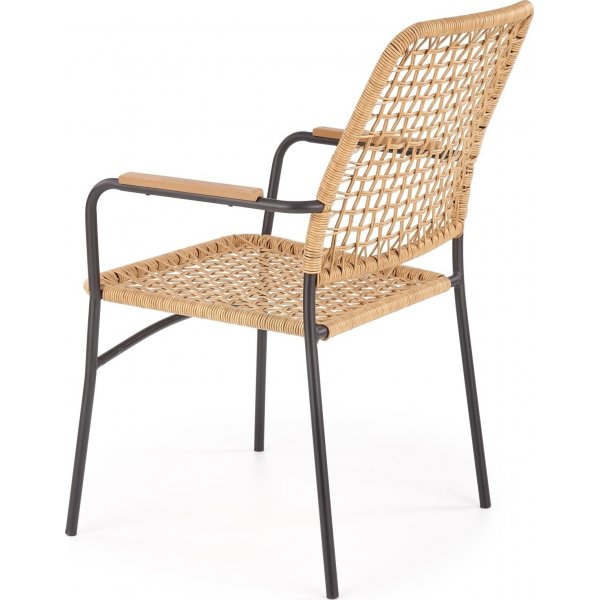 Cadeira Esszimmerstuhl 457 - Rattan/Schwarz