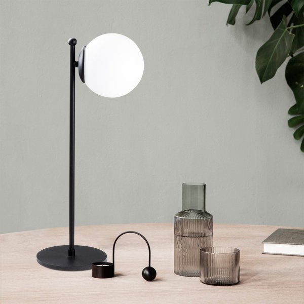 Fas Tischlampe opal - Schwarz