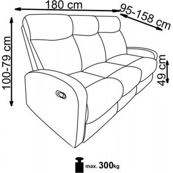 Anslo 3-Sitzer-Liegesofa - Grau