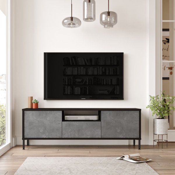 Luvio Medienbank 2 - Silber/Schwarz