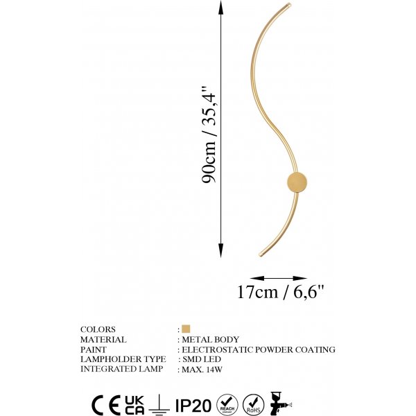 Wolf Wandleuchte 1 - Gold Wolf Wandleuchte 1 - Gold