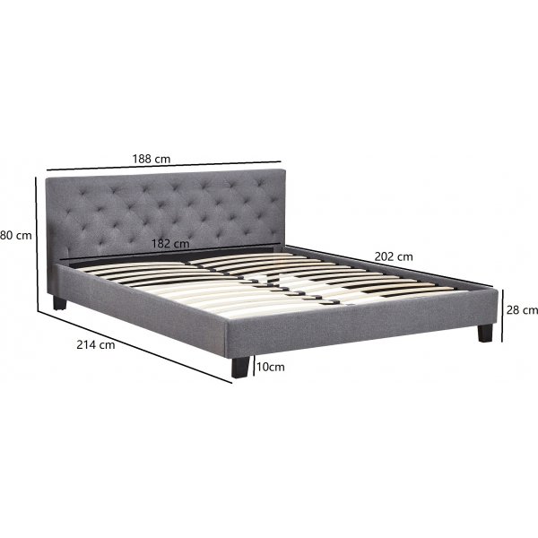 Tingsryd Doppelbett 180 x 200 cm - Grau + Textilpflege fr Mbel