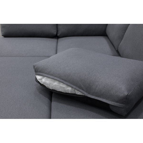 Schlafsofa Dream mit Stauraum (Ecksofa) rechts - Dark Grey
