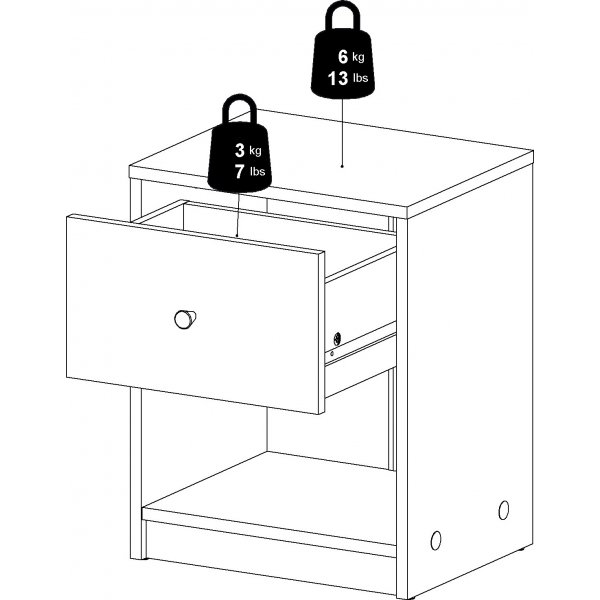 Mai Nachttisch - Grau
