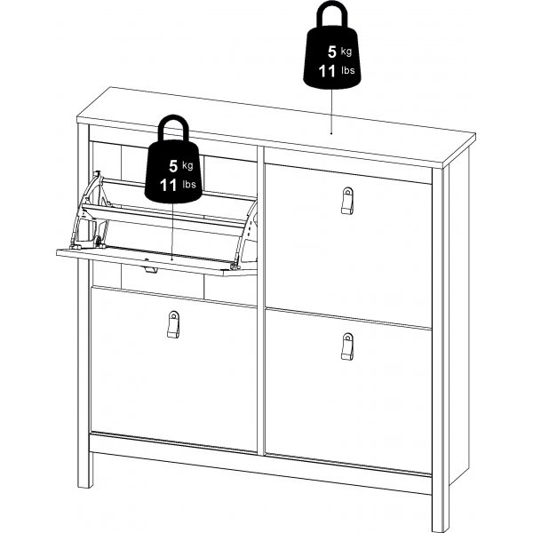 Schuhschrank Madrid - Weiß Schuhschrank Madrid - Weiß