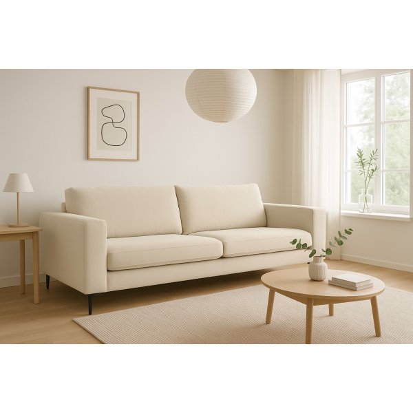 Aspen 3-Sitzer Sofa - Beige Samt