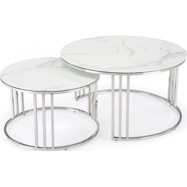 Verado Couchtisch 60/80 cm - Weier Marmor